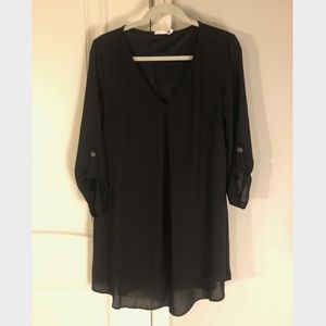 Nordstrom Lush Black Long Sleeve Dress